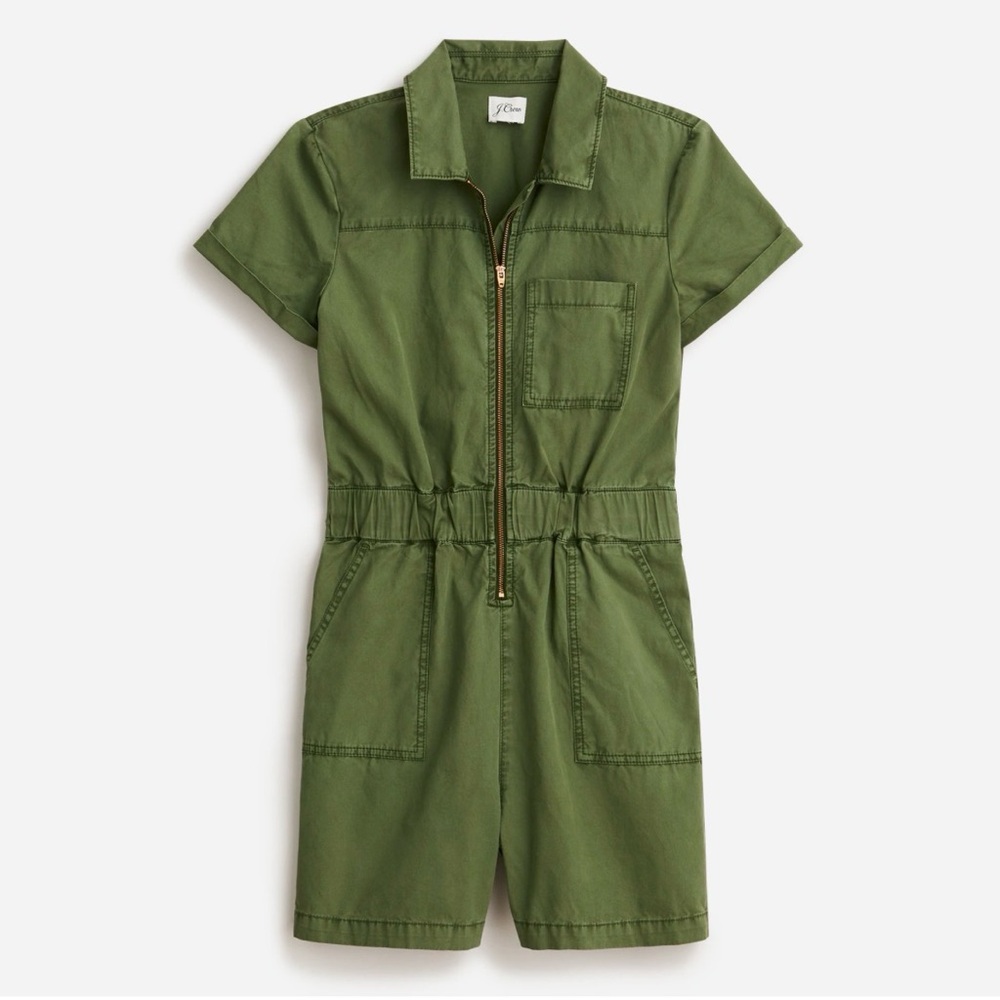 J. Crew Olive Green Short Sleeve Romper